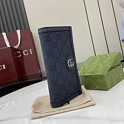 Gucci Ophidia Long Wallet In Blue GG Canvas - 10x19x2cm  - 4