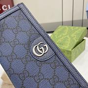 Gucci Ophidia Long Wallet In Blue GG Canvas - 10x19x2cm  - 2