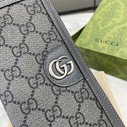 Gucci Ophidia Long Wallet In Gray GG Canvas - 10x19x2cm - 2