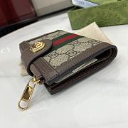 Gucci Ophidia Card Case Wallet In Beige And Brown Supreme - 13x 8.5x2cm - 3