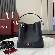 Gucci GG Emblem Mini Bucket Bag Black Smooth Leather - 19x18x11cm - 6