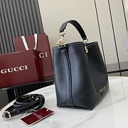 Gucci GG Emblem Mini Bucket Bag Black Smooth Leather - 19x18x11cm - 5