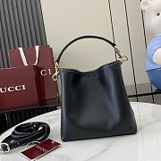 Gucci GG Emblem Mini Bucket Bag Black Smooth Leather - 19x18x11cm - 4