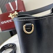 Gucci GG Emblem Mini Bucket Bag Black Smooth Leather - 19x18x11cm - 3