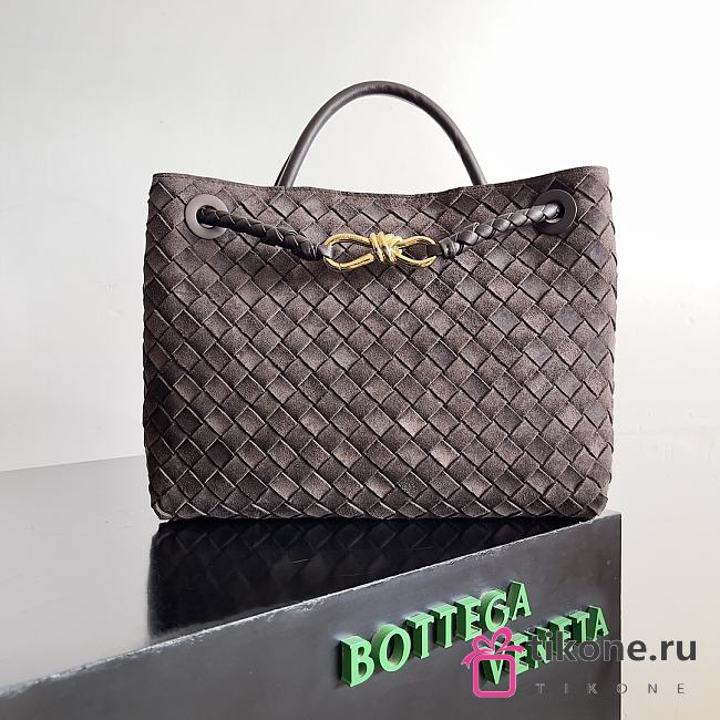 Bottega Veneta Medium Andiamo Intrecciato Suede Fondant - 32x25x11cm - 1