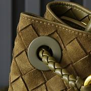 Bottega Veneta Small Andiamo Intrecciato Suede Olive - 25x20x10cm - 5