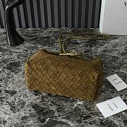 Bottega Veneta Small Andiamo Intrecciato Suede Olive - 25x20x10cm - 3