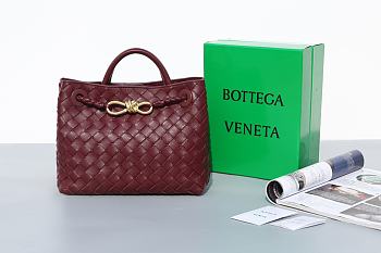 Bottega Veneta Small Andiamo Intrecciato Burgundy - 25x20x10cm