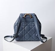 Medium Dior Caro Backpack Denim Blue Macrocannage Lambskin - 23x26.7x12.5cm  - 5