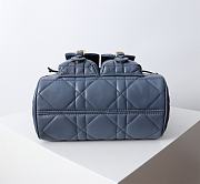 Medium Dior Caro Backpack Denim Blue Macrocannage Lambskin - 23x26.7x12.5cm  - 4