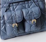 Medium Dior Caro Backpack Denim Blue Macrocannage Lambskin - 23x26.7x12.5cm  - 2