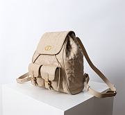 Medium Dior Caro Backpack Beige Macrocannage Lambskin - 23x26.7x12.5cm - 2