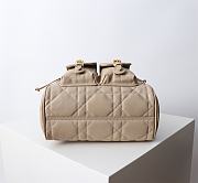 Medium Dior Caro Backpack Beige Macrocannage Lambskin - 23x26.7x12.5cm - 6