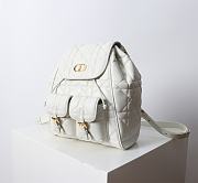 Medium Dior Caro Backpack White Macrocannage Lambskin - 23x26.7x12.5cm - 6