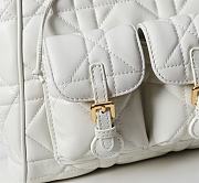 Medium Dior Caro Backpack White Macrocannage Lambskin - 23x26.7x12.5cm - 4