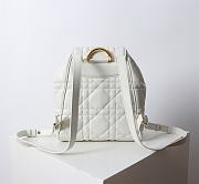 Medium Dior Caro Backpack White Macrocannage Lambskin - 23x26.7x12.5cm - 3