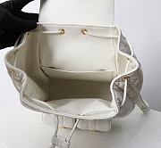 Medium Dior Caro Backpack White Macrocannage Lambskin - 23x26.7x12.5cm - 2