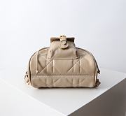 Small Dior Caro Backpack Beige Macrocannage Lambskin - 19.5x18.5x8.5cm - 6