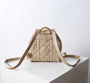 Small Dior Caro Backpack Beige Macrocannage Lambskin - 19.5x18.5x8.5cm - 3