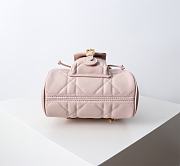 Small Dior Caro Backpack Pink Macrocannage Lambskin - 19.5x18.5x8.5cm - 4