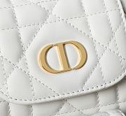 Small Dior Caro Backpack White Macrocannage Lambskin - 19.5x18.5x8.5cm - 4