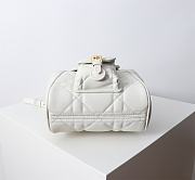 Small Dior Caro Backpack White Macrocannage Lambskin - 19.5x18.5x8.5cm - 5