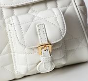 Small Dior Caro Backpack White Macrocannage Lambskin - 19.5x18.5x8.5cm - 3