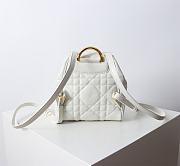 Small Dior Caro Backpack White Macrocannage Lambskin - 19.5x18.5x8.5cm - 2