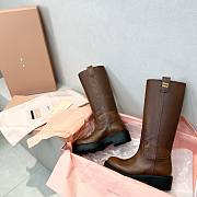 Miumiu Smoked Leather Boots Brown - 6