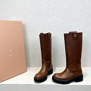 Miumiu Smoked Leather Boots Brown - 2