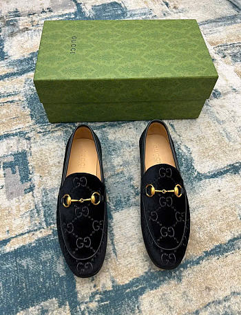 Men's Gucci Jordaan Loafer Black GG Velvet