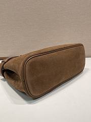 Prada Medium Prada Buckle Suede Bag With Belt Cocoa Brown - 32x23x11cm - 6