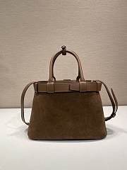 Prada Medium Prada Buckle Suede Bag With Belt Cocoa Brown - 32x23x11cm - 4