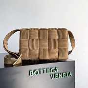 Bottega Veneta Padded Cassette Intreccio Corduroy Suede Crossbody Bag Jacobean -  26x18x8cm - 1