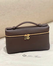 Loro Piana Extra Pocket L19 Grained Calfskin Dark Chocolate - 11x19x6.5cm - 1