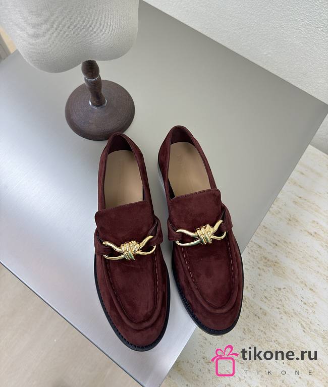 Bottega Veneta Astaire Loafer Burgundy Suede - 1