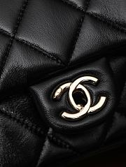 Chanel Mini Flap Bag with Top Handle Shiny Lambskin Gold Tone Metal Black - 14×19×8.5cm  - 2