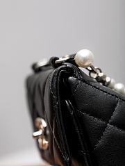 Chanel Clutch With Chain Lambskin Imitation Pearls Gold Metal Black - 12×11.5×8cm - 6