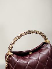 Chanel Clutch with Strap Lambskin Gold Plated Metal Burgundy - 14×18.5×7cm - 6