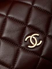 Chanel Clutch with Strap Lambskin Gold Plated Metal Burgundy - 14×18.5×7cm - 5