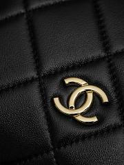 Chanel Clutch with Strap Lambskin Gold Plated Metal Black  - 6