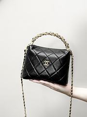 Chanel Clutch with Strap Lambskin Gold Plated Metal Black  - 4