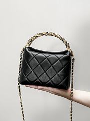 Chanel Clutch with Strap Lambskin Gold Plated Metal Black  - 2