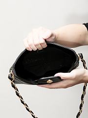 Chanel Hobo Handbag Lambskin Gold Tone Metal Black - 17×24×5cm  - 6