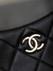 Chanel Hobo Handbag Lambskin Gold Tone Metal Black - 17×24×5cm  - 3