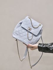 Chanel 24P Backpack Lambskin Light Blue - 23x25x13cm - 4