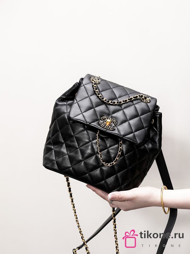 Chanel 24P Backpack Lambskin Black - 23x25x13cm - 1