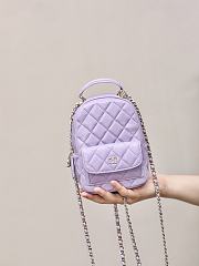 Chanel Classic Mini Backpack Caviar Gold Tone Light Purple - 18×13×9cm - 1