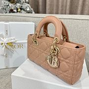 Dior Small Lady D-Joy Bag Dark Beige Cannage Lambskin - 22x11.5x6cm - 3