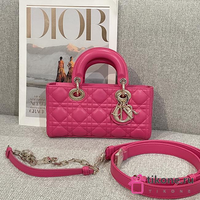 Dior Small Lady D-Joy Bag Hot Pink Cannage Lambskin - 22x11.5x6cm - 1